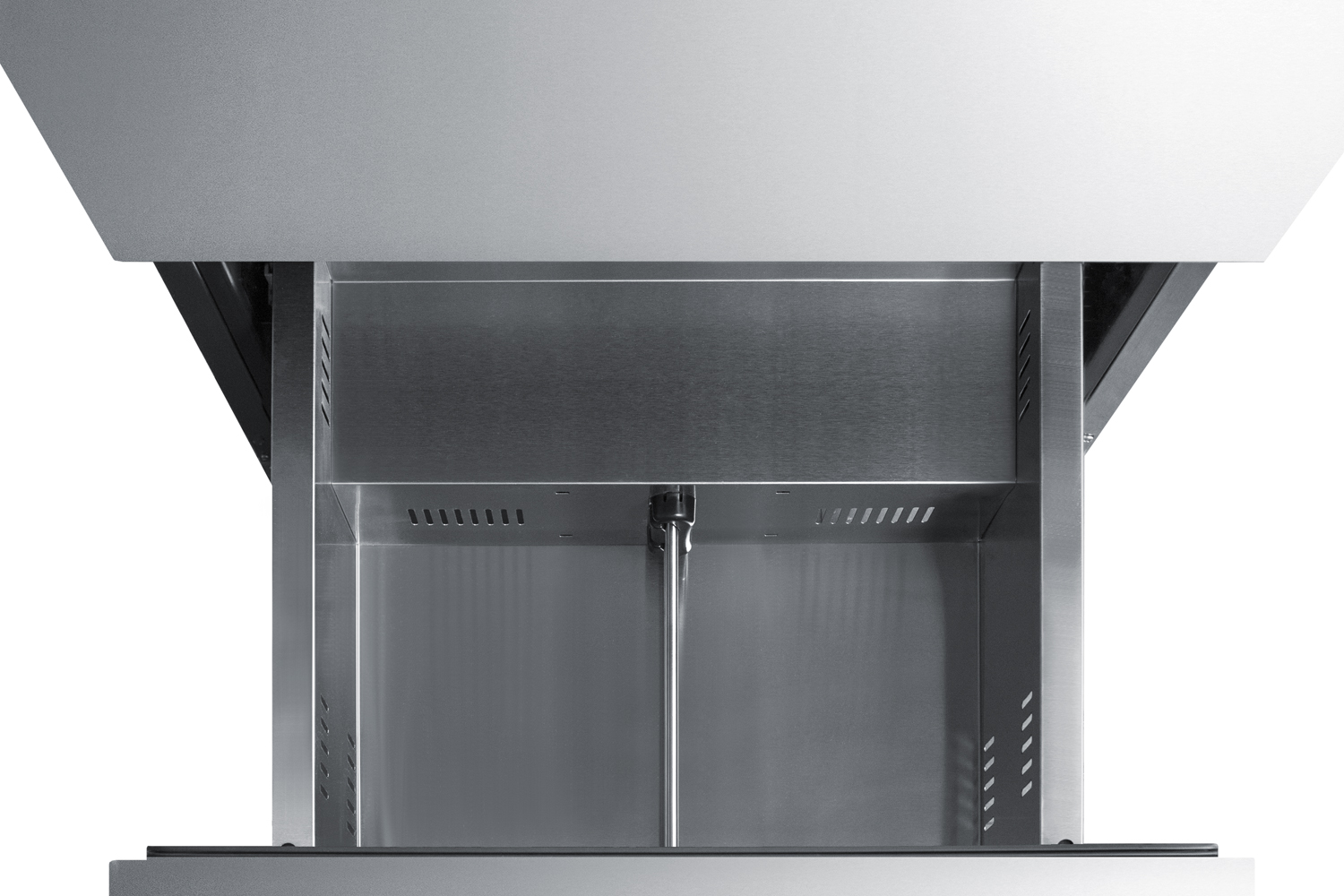 Commercially listed ENERGY STAR certified 2-drawer frost-free freezer in stainless steel designed for indoor or outdoor use under standard or ADA compliant counters